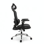 Aerovith Ergonomic Mesh Office Chair Black Side Profile Dynamic Lumbar Support