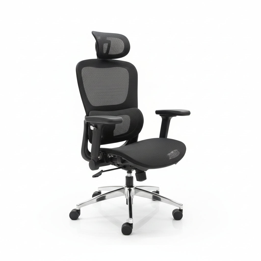 Aerovith Ergonomic Mesh Office Chair Black 45 Degree Angle Home Office Desk