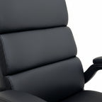 Casual Black Leather Office Chair Double Layer Foam Backrest