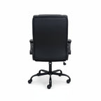 Casual Black Leather Office Chair Back View Professional Workspace