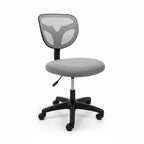 Compact Armless Mesh Office Chair Grey 45 Degree Angle Home Office
