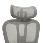 Ergonomic Grey Mesh Office Chair Adjustable Headrest Neck Support