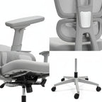 Ergonomic Grey Mesh Office Chair Nylon 5-Star Base PU Casters