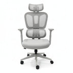 Ergonomic Grey Mesh Office Chair Front View Light Workspace