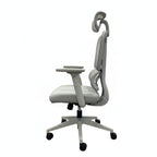 Ergonomic Grey Mesh Office Chair Side Profile Adjustable Lumbar