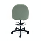 Extra Wide Swivel Bar Chair Mint Green Fabric back View High Desk