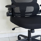 High-Back Black Mesh Office Chair High-Density Foam Seat Cushion