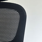 High-Back Black Mesh Office Chair Oval Adjustable Headrest Neck Support