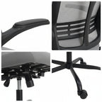 High-Back Mesh Office Chair 35cm Widened Metal Base PU Casters