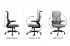 High-Back Mesh Office Chair Tilt Backrest 1 Locking Position