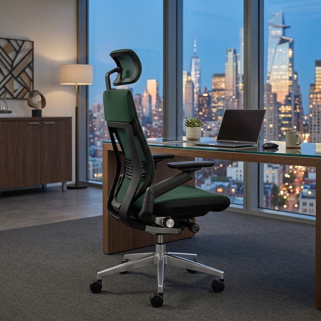 Aerovith Ergonomic Mesh Office Chair Green Modern Minimalist Home Office Setup