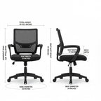 Mid-Back Mesh Office Chair measurement