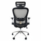 Aerovith Ergonomic Mesh Office Chair Light Grey Back Side Profile Lumbar Support