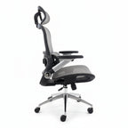 Aerovith Ergonomic Mesh Office Chair Light Grey Side Profile Lumbar Support