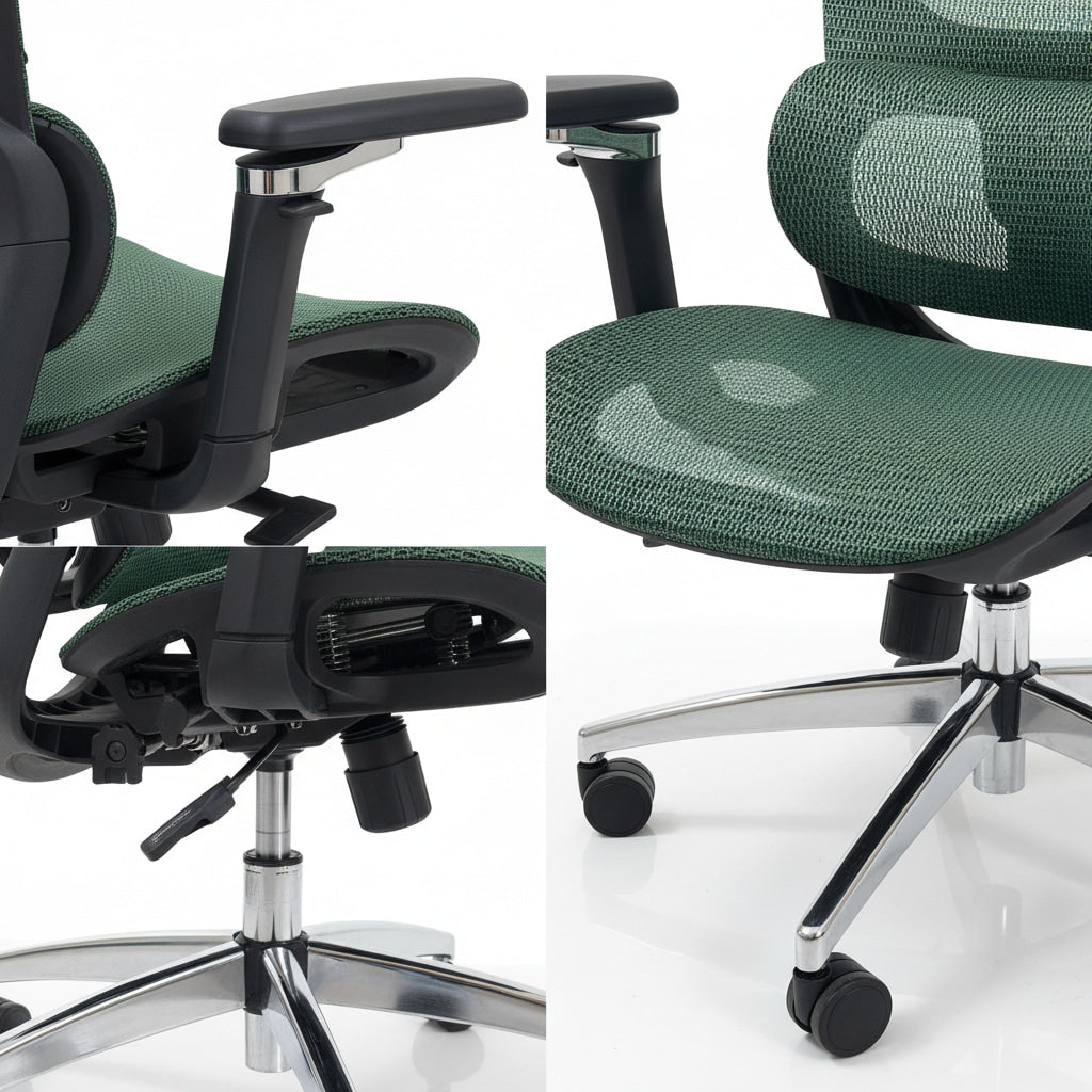 Aerovith Ergonomic Mesh Office Chair High-Strength Metal 5-Star Base PU Casters