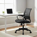 id-Back Mesh Office Chair Black Modern Home Office Setup