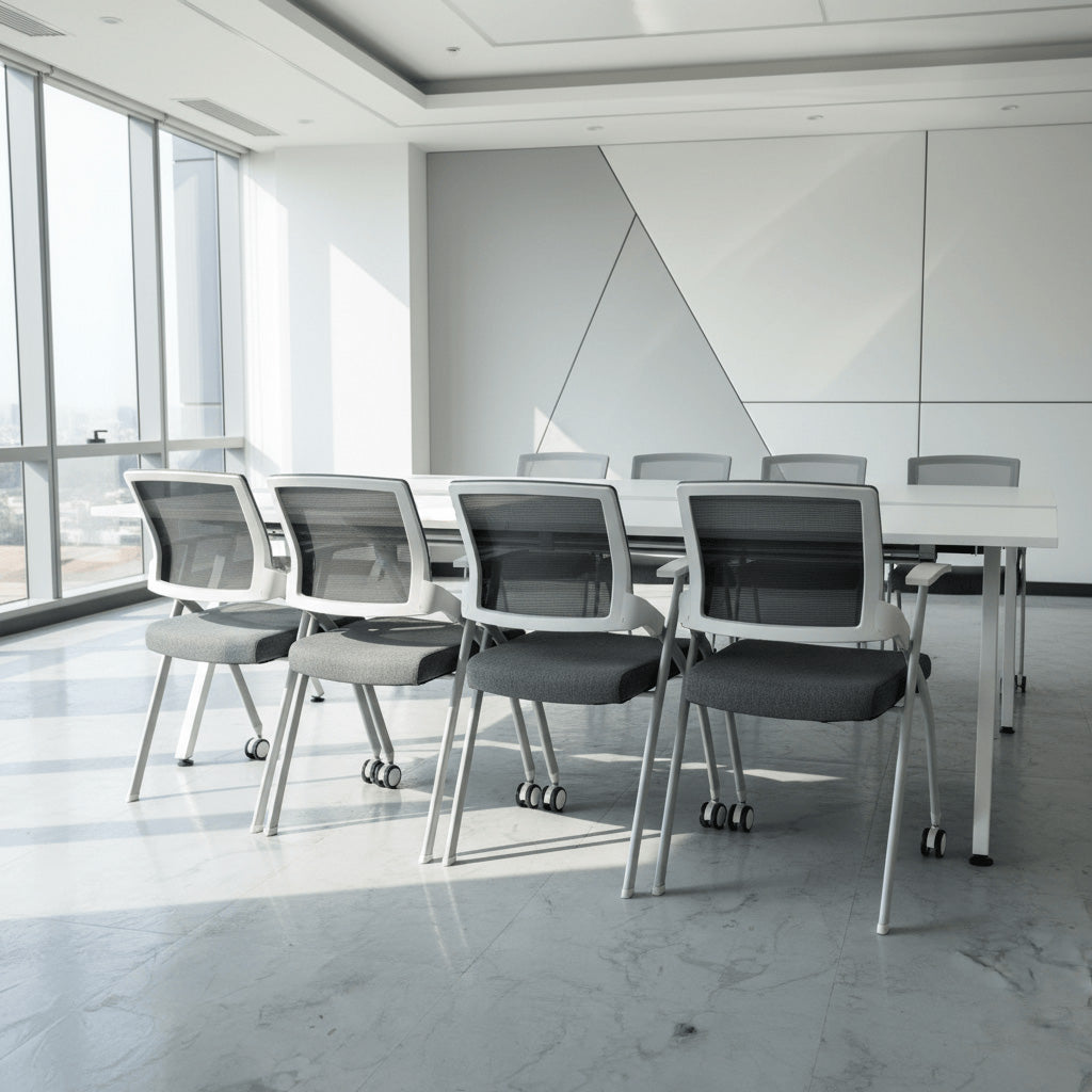 Aerovith Folding Conference Chair with Rolling Casters