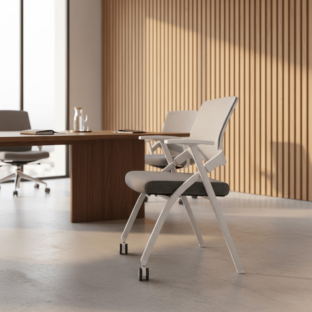 Aerovith Folding Conference Chair with Rolling Casters