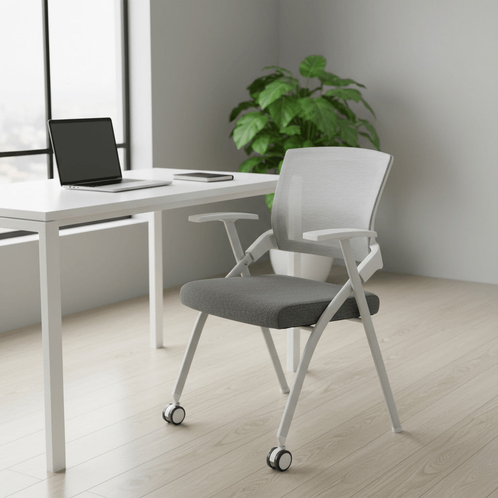Aerovith Folding Conference Chair with Rolling Casters
