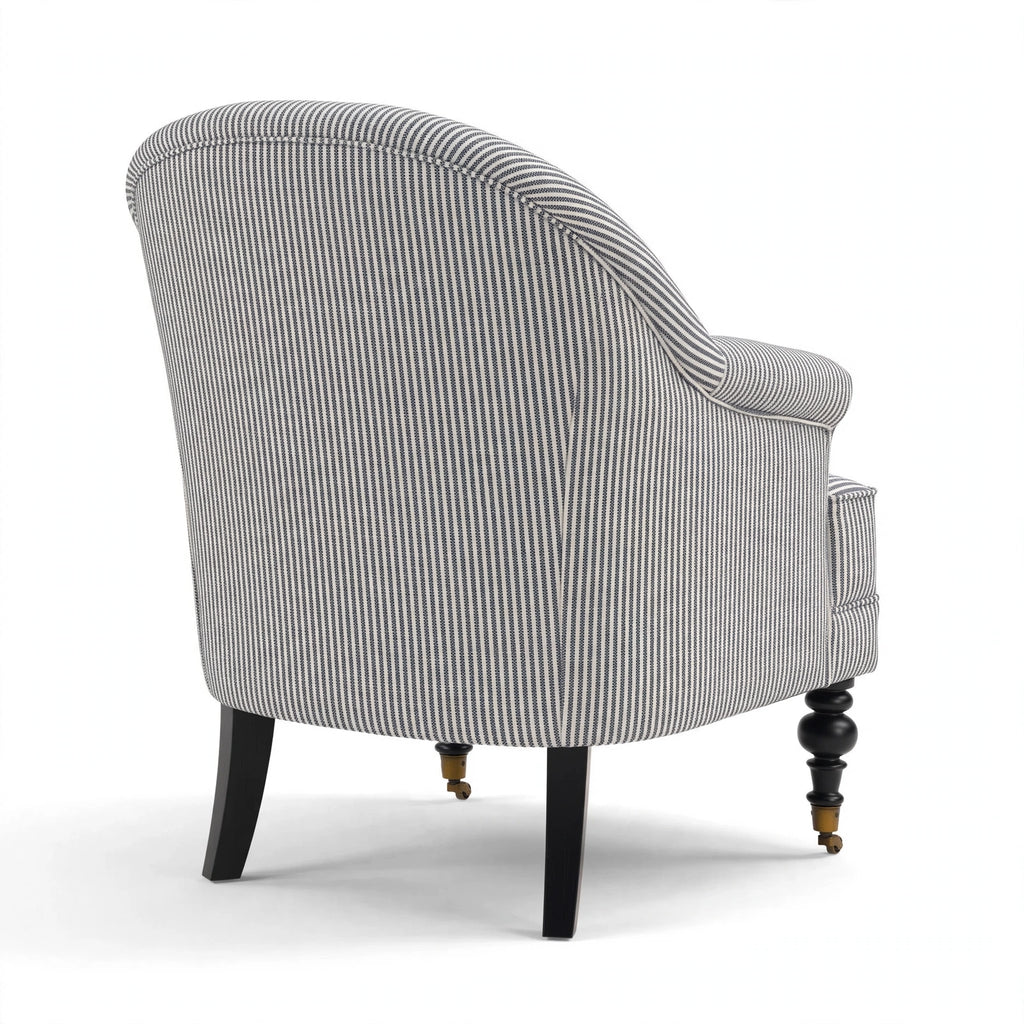 Aerovith pinstripe accent armchair, rear view