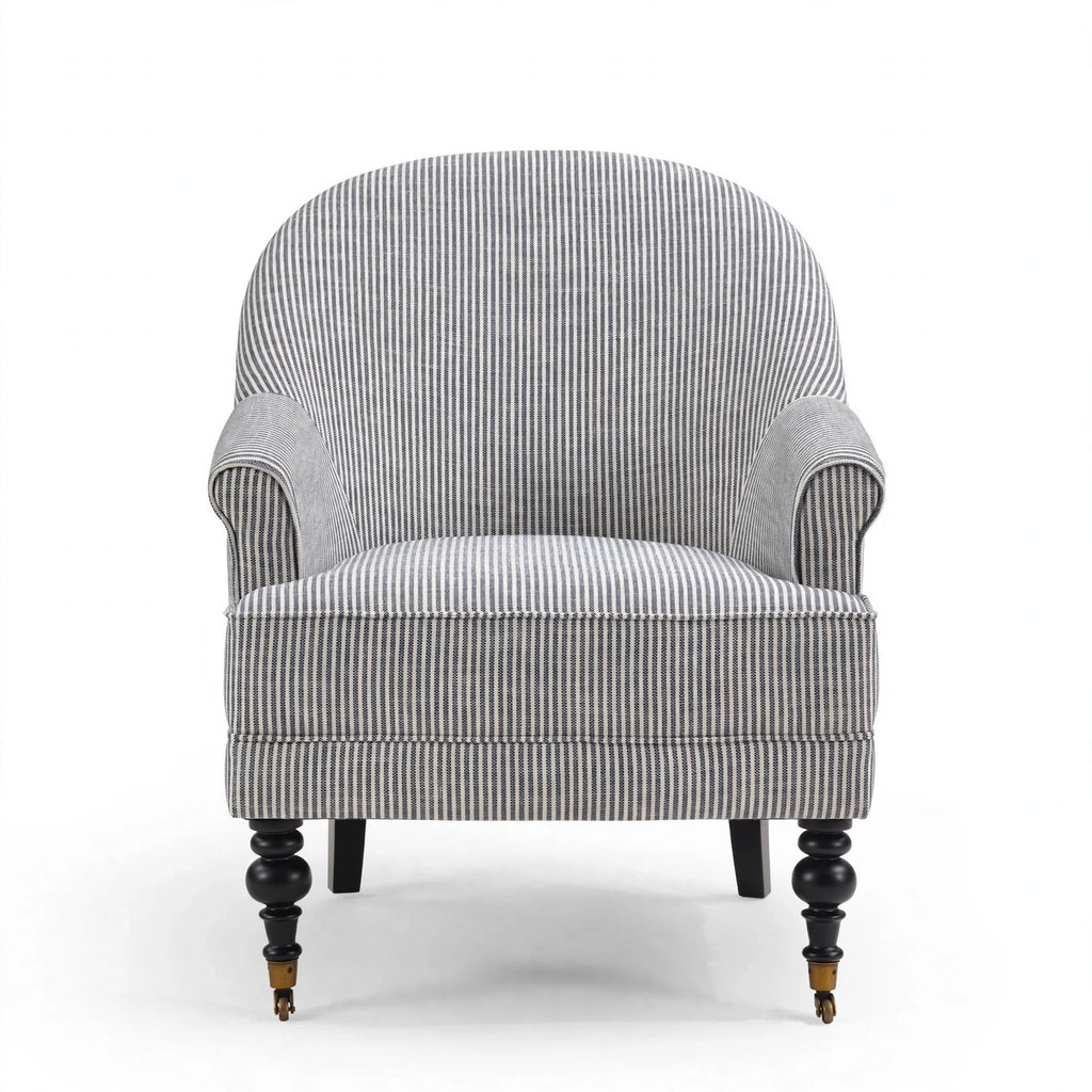 Aerovith pinstripe accent armchair, front view