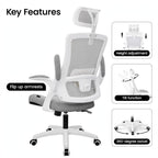 Key features: flip up armrests, height adjustment, tilt function, 360-degree swivel