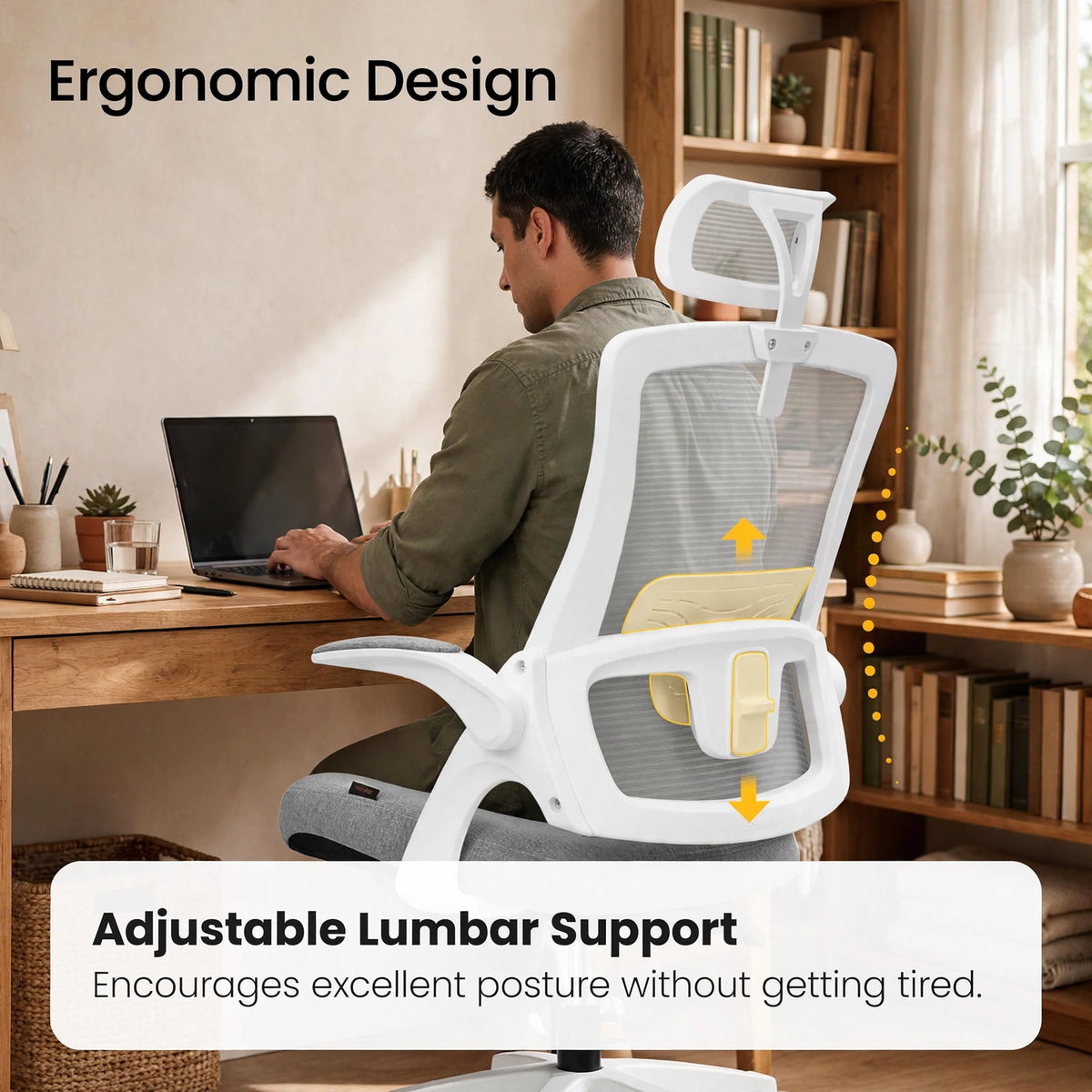 Adjustable lumbar support ergonomic design