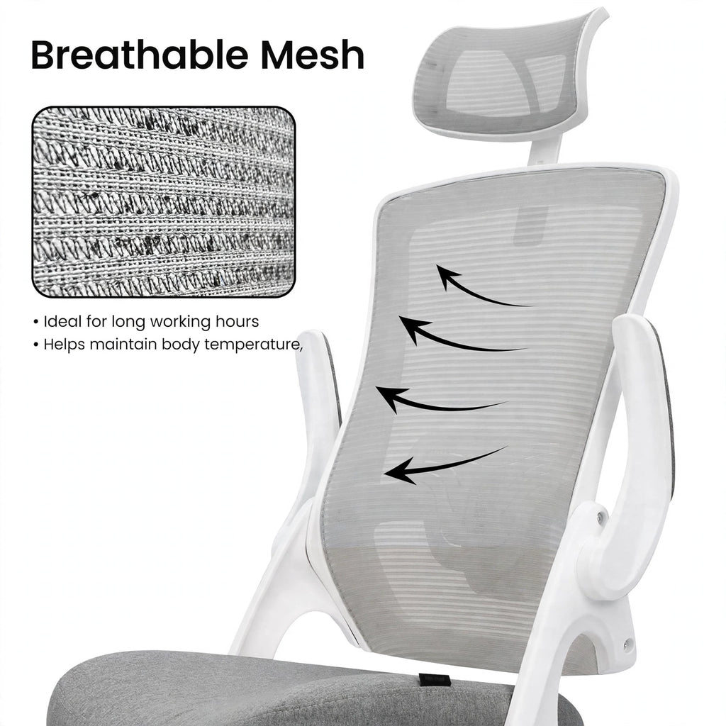 Breathable mesh backrest detail