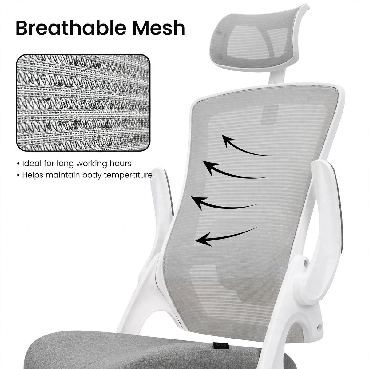 Breathable mesh backrest detail