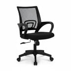 Mid-Back Mesh Office Chair Black 45 Degree Angle Home Office Desk