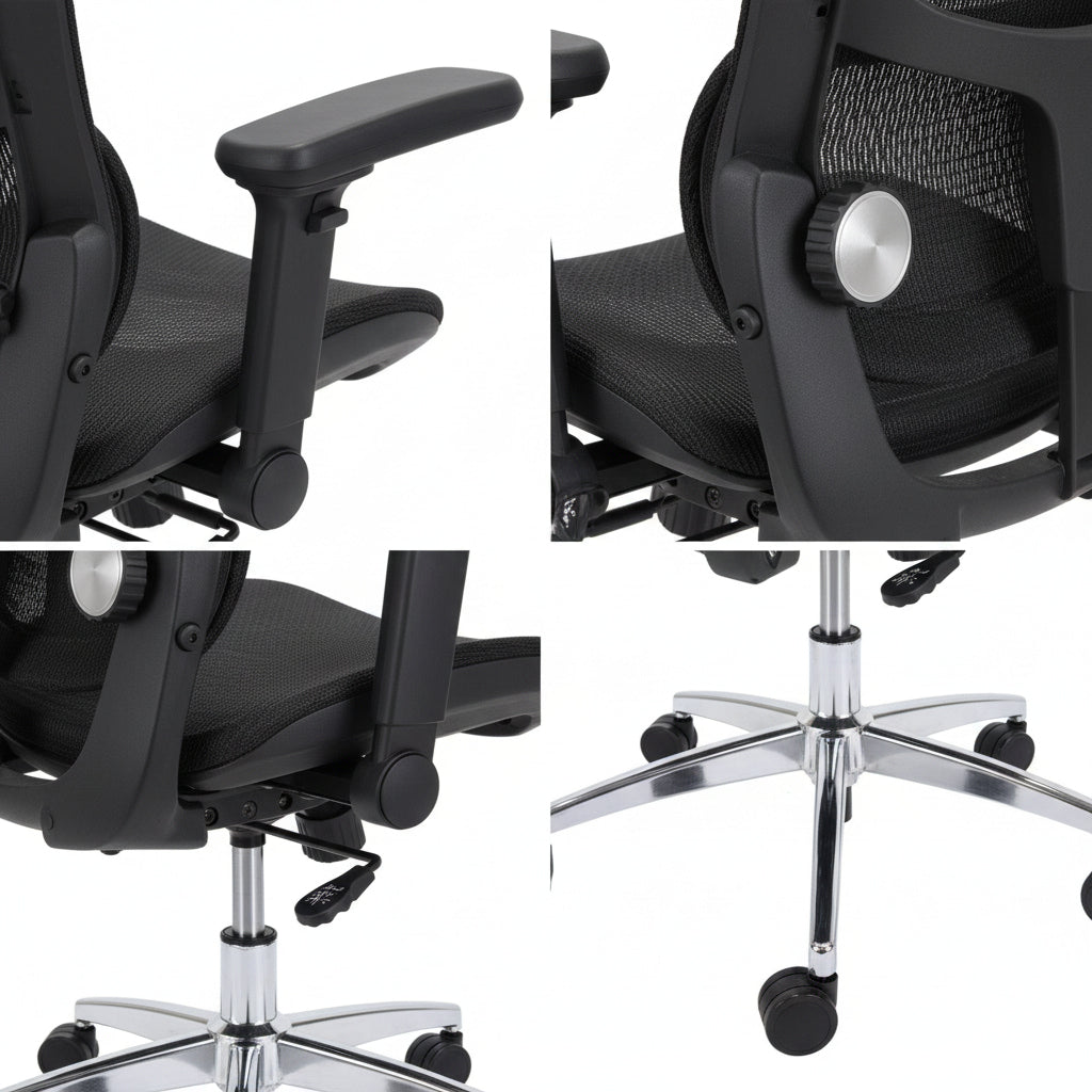 Aerovith Ergonomic Mesh Office Chair - Black | BIFMA Certified