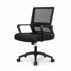 Mid-Back Striped Mesh Office Chair Black 45 Degree Angle Home Office