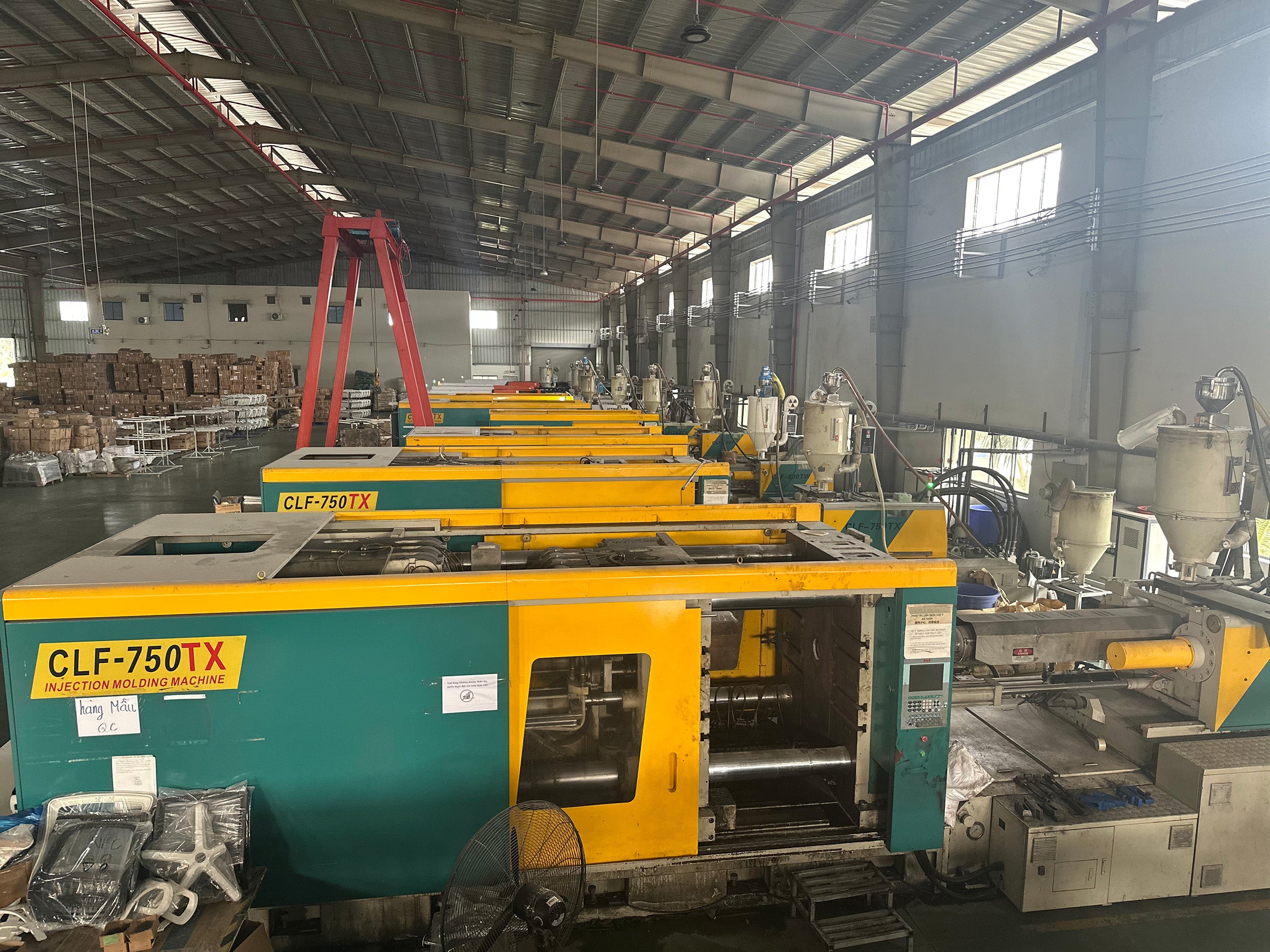 Injection molding production line at Great Furniture's Vietnam facility