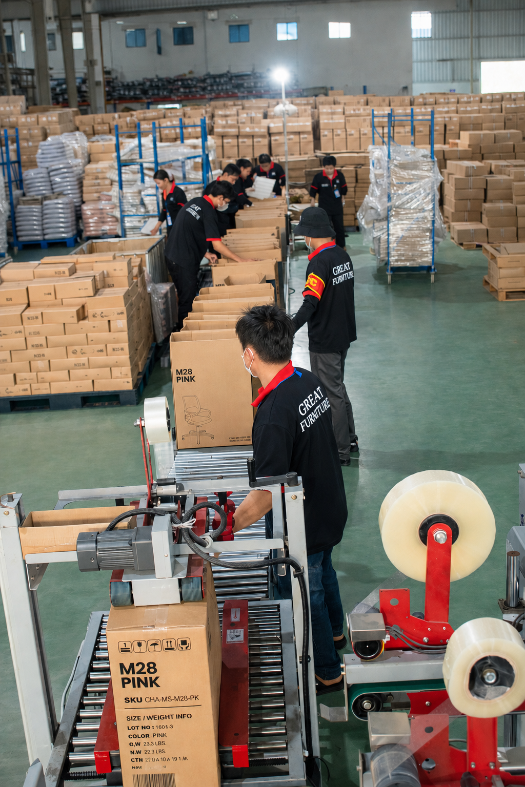 Great Furniture packing and quality control line